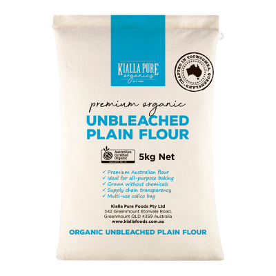 FLOUR PLAIN UNBLEACH ORG 5KG CALICO KALLA BRAND