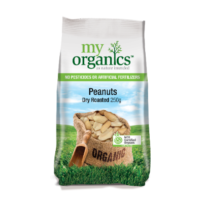 MY ORG PEANUTS DRY ROAST 250G (6 X 250G) .