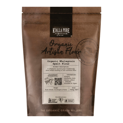 SPELT FLR W/GRAIN ORG (8x700G) KIALLA BRND (STONE GROUND) IMP