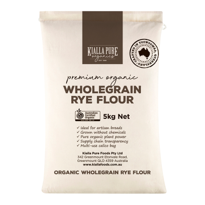 RYE FLOUR W/GRAIN ORG  5KG KIALLA BRAND - IMPORTED
