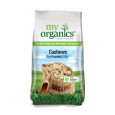 MY ORG CASHEWS DRY ROAST 200G (6 X 200G) .