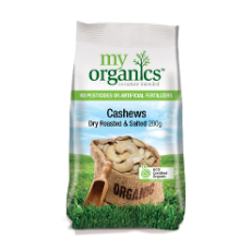 MY ORG CASHEWS DRY R&S 200G (6 X 200G) .