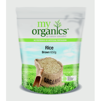 MY ORG RICE BROWN 650G (6 X 650G) .