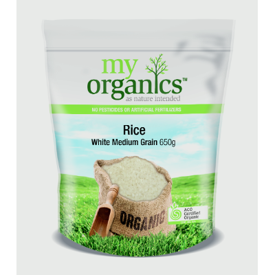 MY ORG RICE WHITE MEDIUM 650G (6 X 650G) .