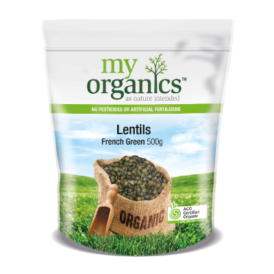 MY ORG LENTILS FRENCH GR 500G (6 X 500G) .