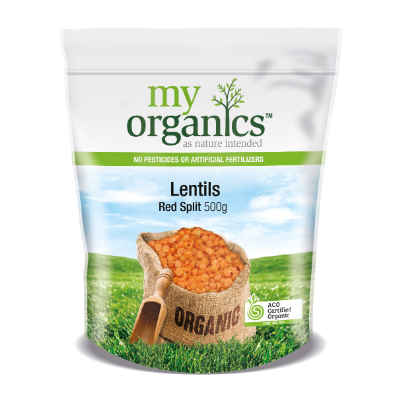 MY ORG LENTILS RED SPLIT 500G (6 X 500G) .