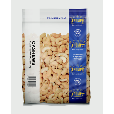 CASHEWS RST UNSALTED  1KG (10x1KG) .