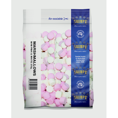 MARSHMALLOW MINI PNK/WHT 375G (10x375G) .