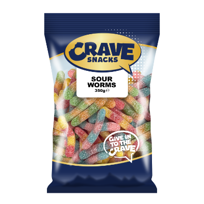 CRAVE SOUR WORMS 350G (12x350G) .