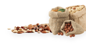 Bags of nuts and dried fruit